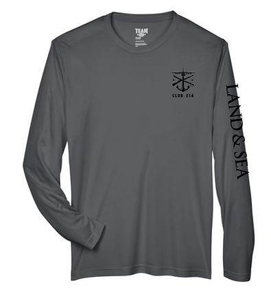 Club-214 Land & Sea Silver/Black Crew Neck SPF Performance Shirt