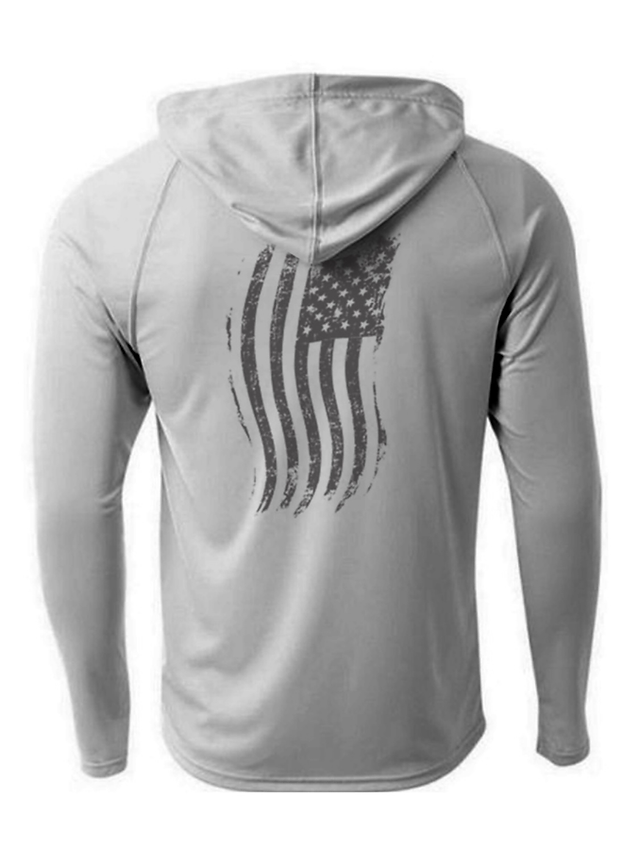 Club-214 Land & Sea Silver/Black Hooded SPF Performance shirt