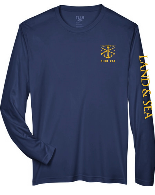 Club-214 Land & Sea Navy/Gold Crew Neck SPF Performace Shirt